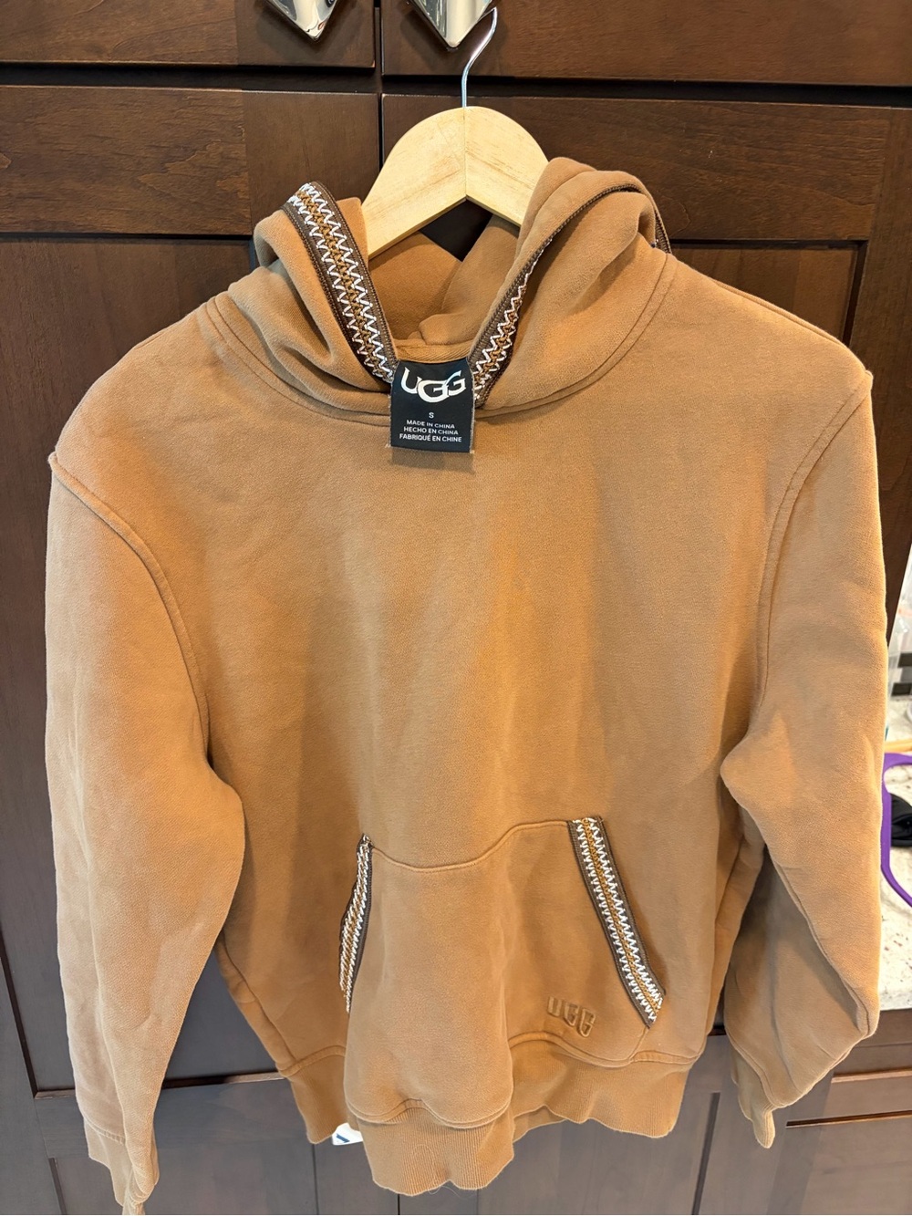 UGG Caramel Pullover Hoodie with Contrast Trim